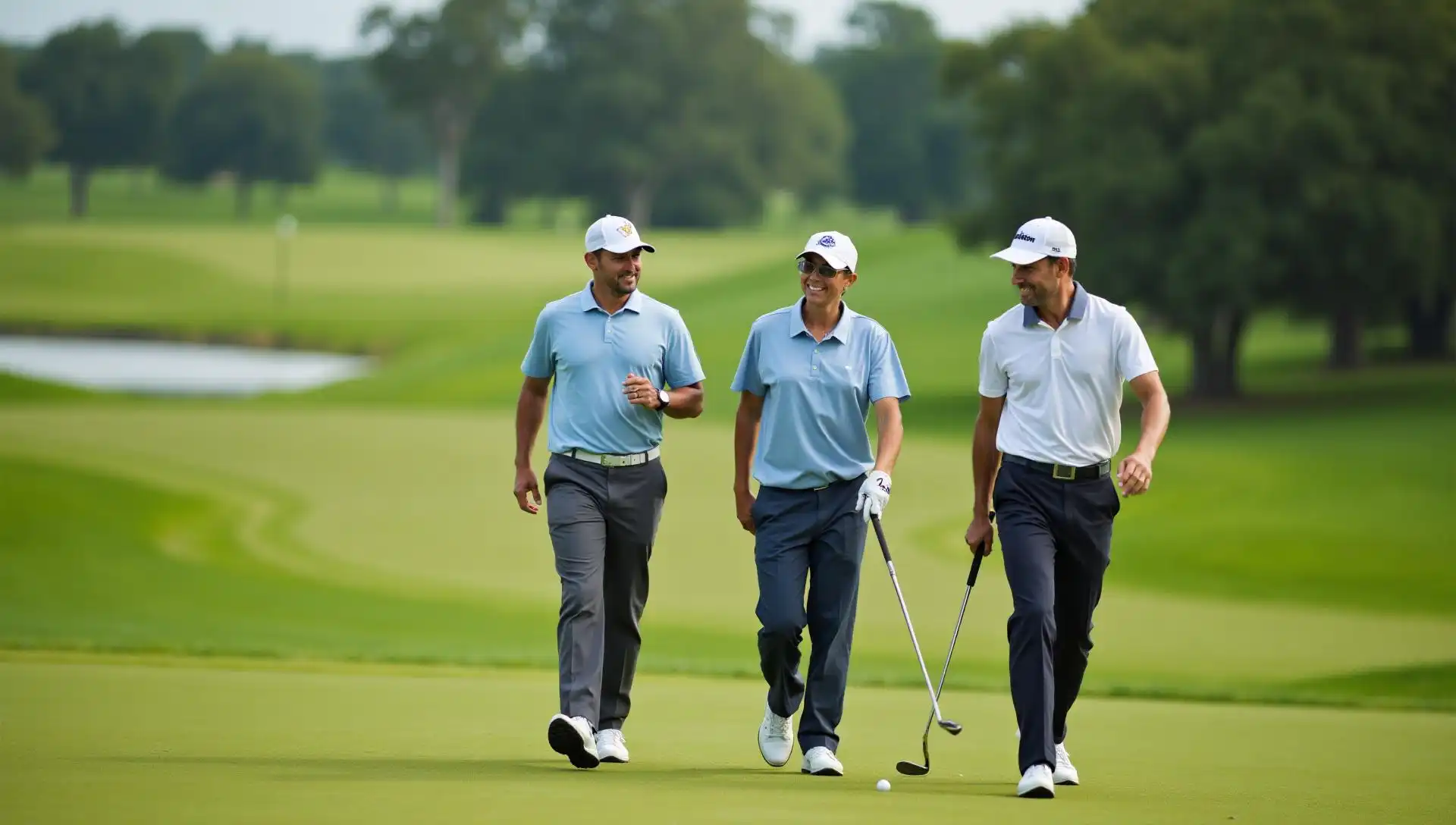 Executives networking at a golf event