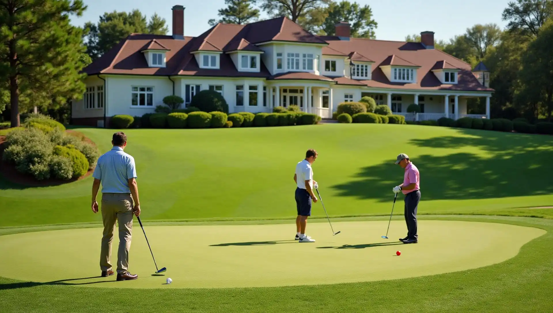 Golfers on a course during a networking round